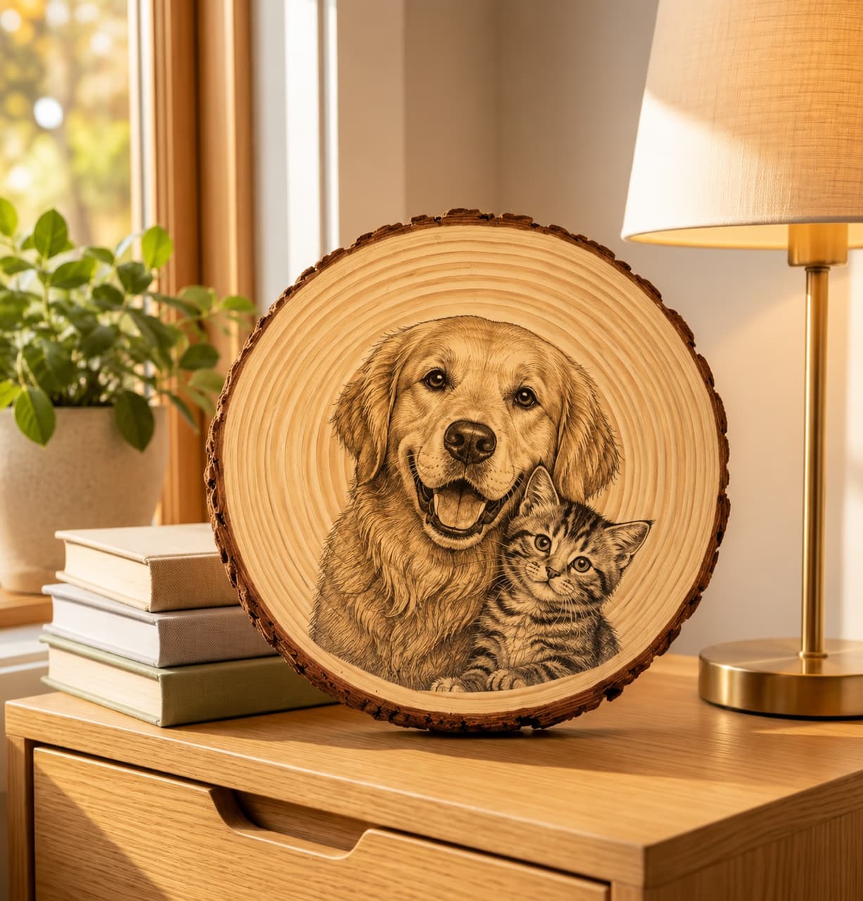 Retrato de Mascota Personalizado en Madera