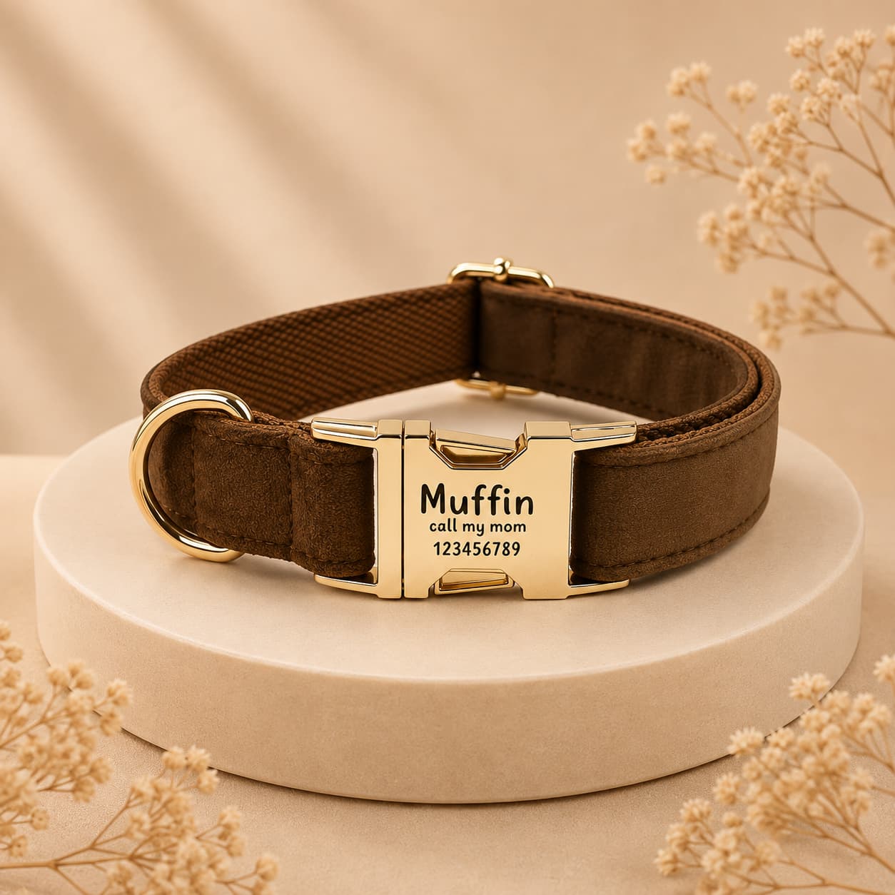 Collar Personalizado para Perro con Chapa Grabada