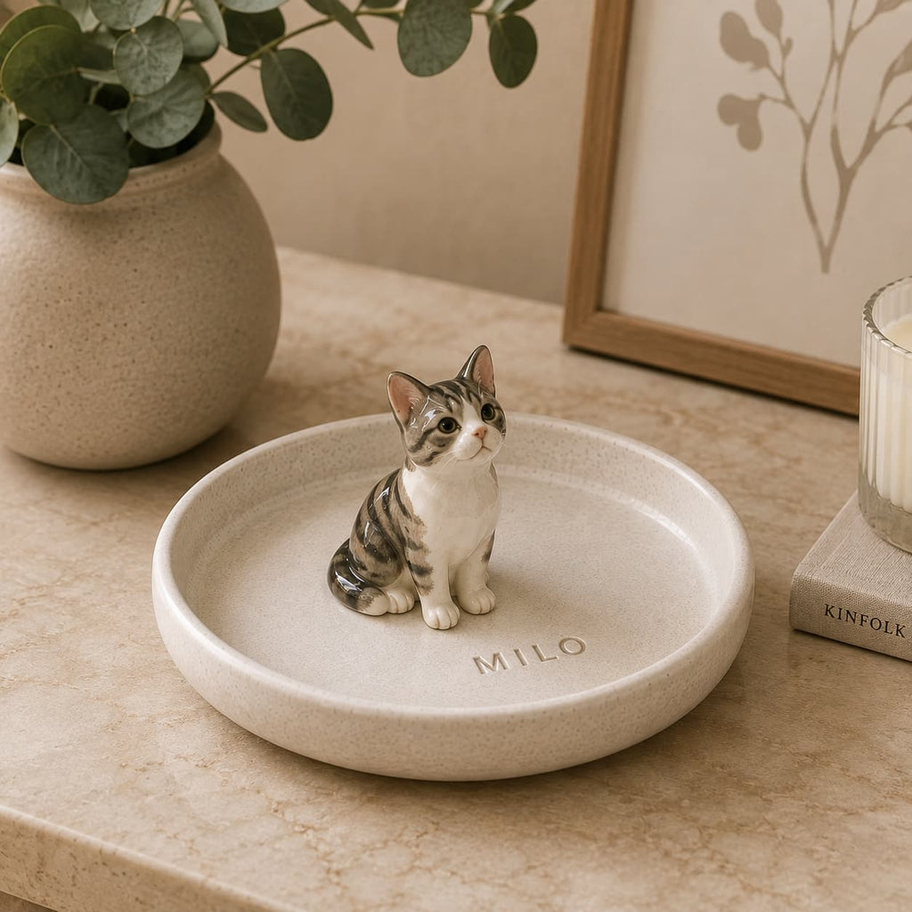 Plato de Cerámica Personalizado para Mascotas con Figura 3D